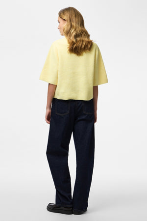 Silly gebreid vest met O-hals - Pale Banana Melange