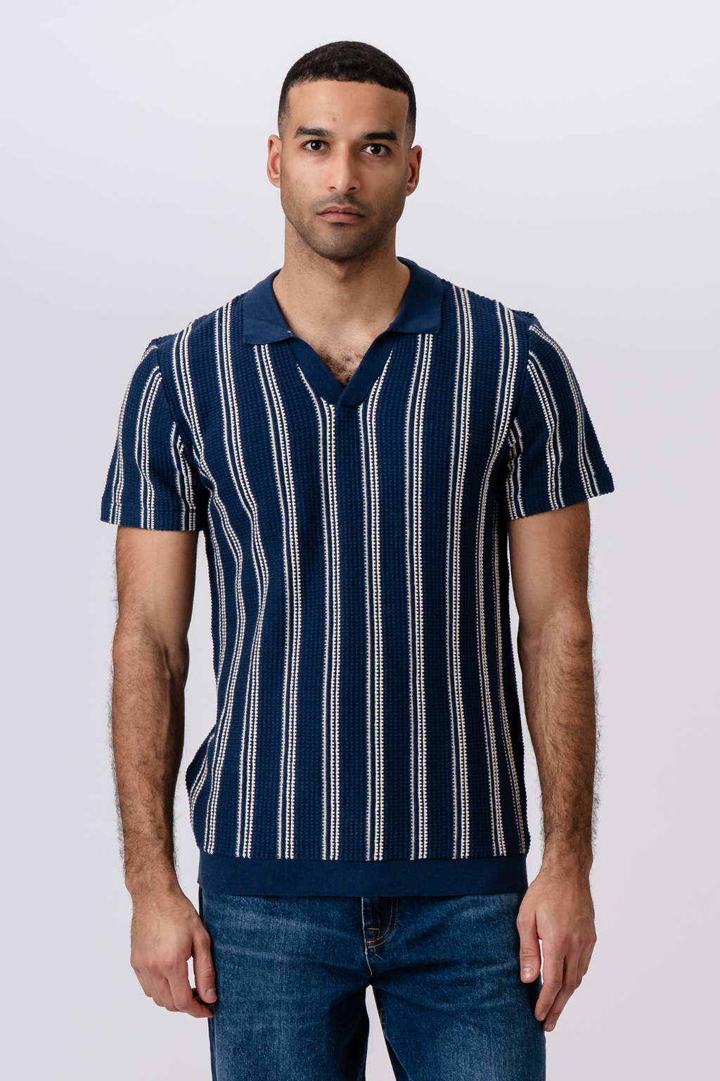 Gestreepte pullover - blauw