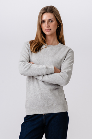 Sweatshirt met ronde hals - grijs