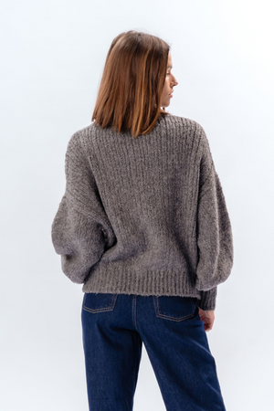 Emma Cable Knit - Mid Grey