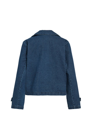 Nata korte denim trenchcoat - donkerblauw denim