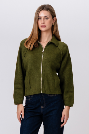 Selma Gebreide Rits - Kaki