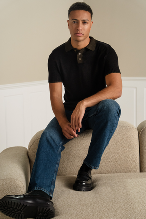 Knitted Polo - Brown