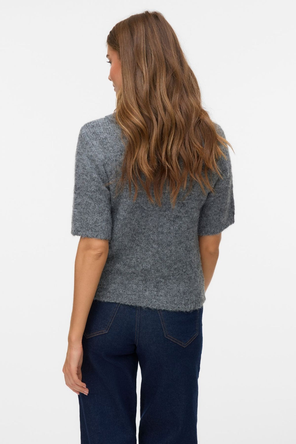 Bliss 2/4 Poloneck Pullover -  Medium Grey Melange
