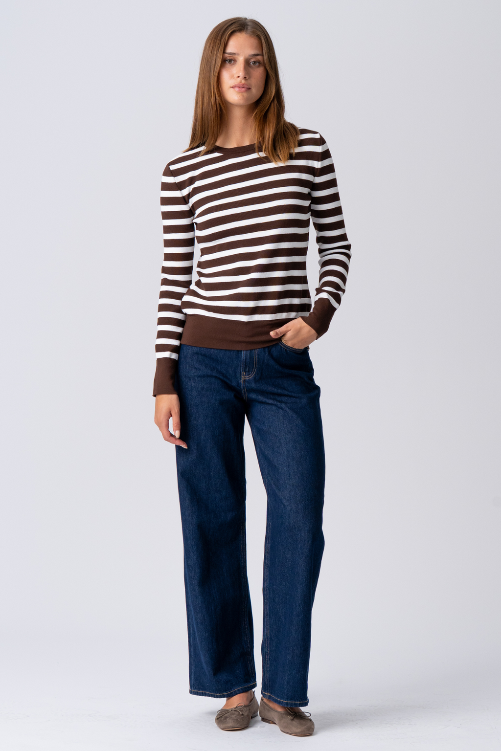 Maja Striped Shirt - Brown