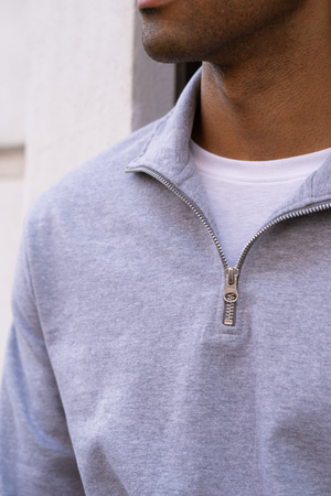 Sweatshirt half zip - grijs
