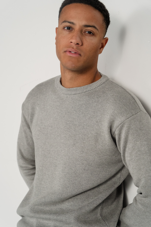 Crewneck Knit Sweater - lichtgrijs