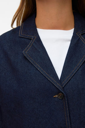 Kanika denim blazer shirt - donkerblauwe denim