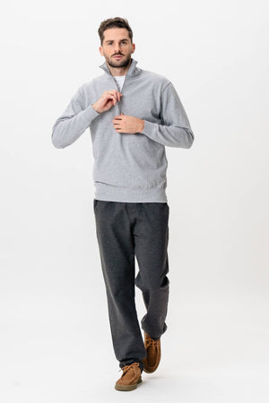 Sweatshirt half zip - grijs