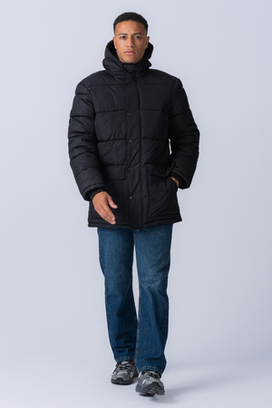 Lang puffer jack - Zwart