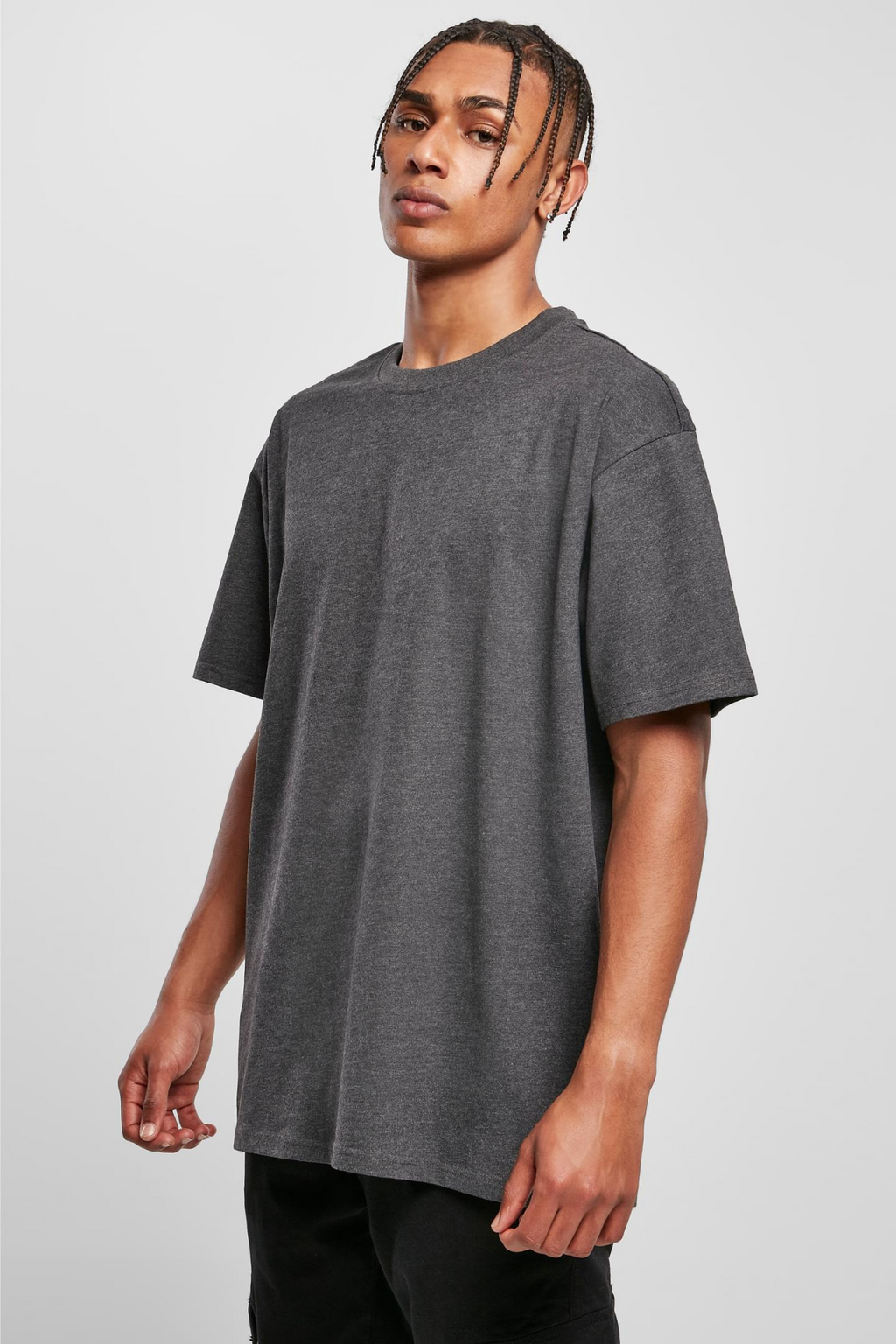 Zwaar Oversized T -shirt - houtskool