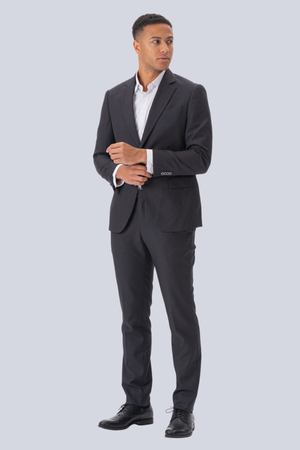 Premium Single-breasted Suit (Grey-brown)