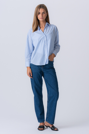 Layla gestreepte shirt - lichtblauw