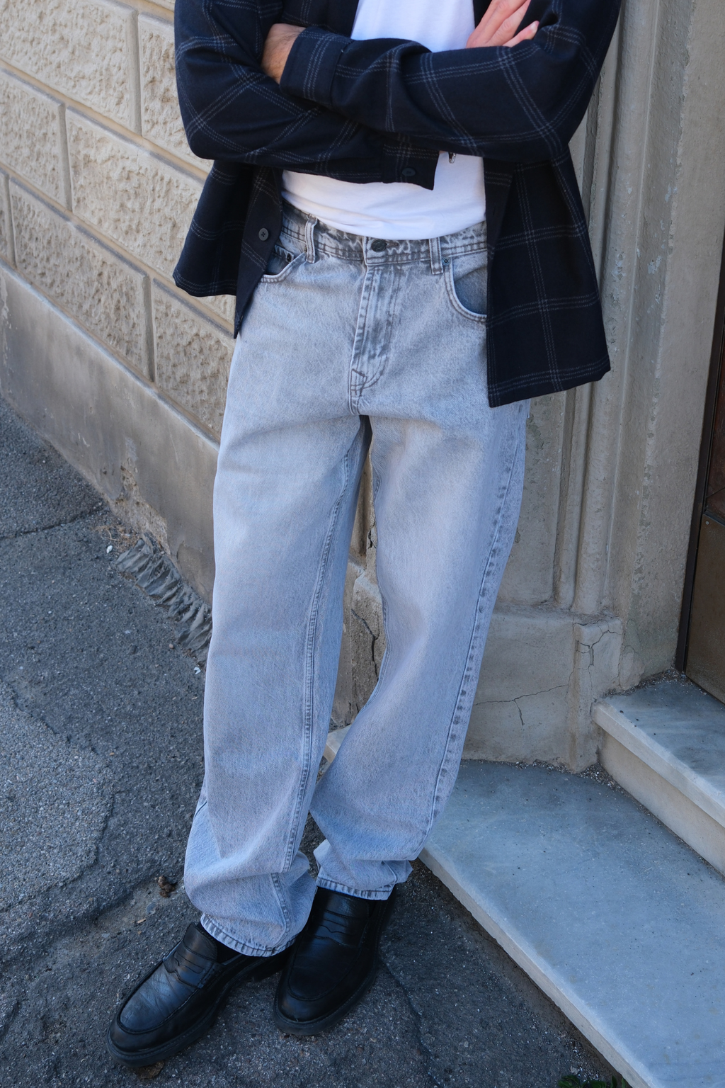 Ontspannen fit jeans - grijze denim