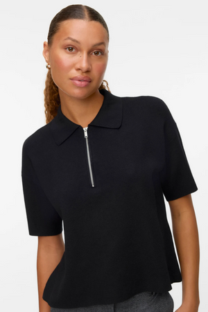 Goud 2/4 Poloneck -pullover - zwart