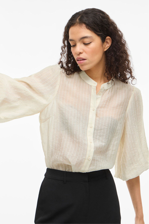 Rhinestone Button Top - Birch