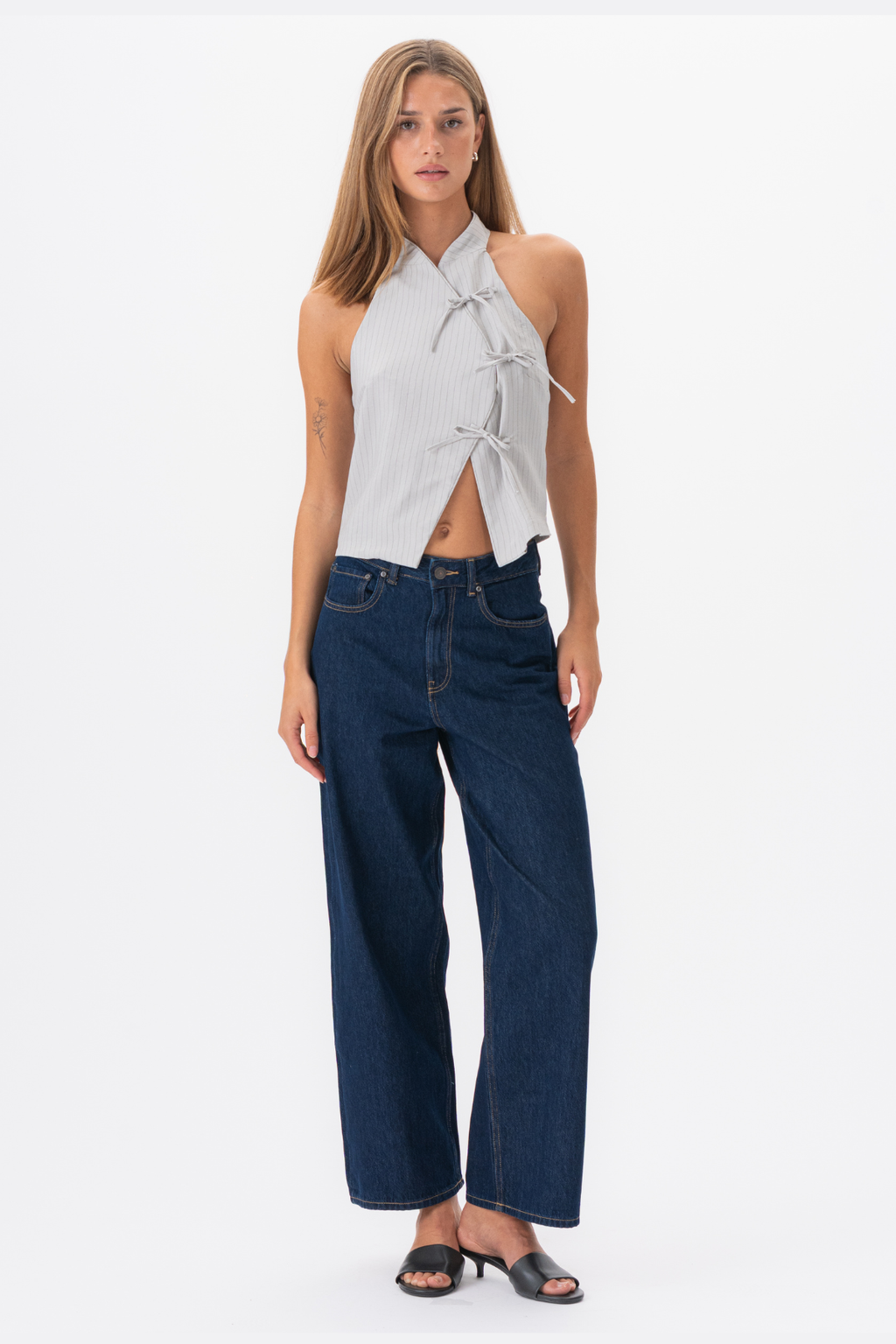 Silva Striped Top - Grey