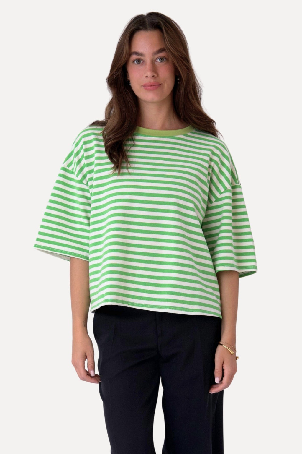 Zoe T-Shirt - Groen/Wit