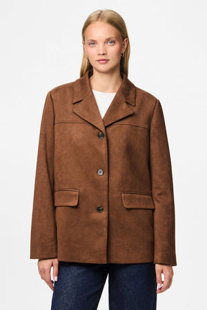 Rakel geborstelde bovenkledingblazer - Downtown Brown