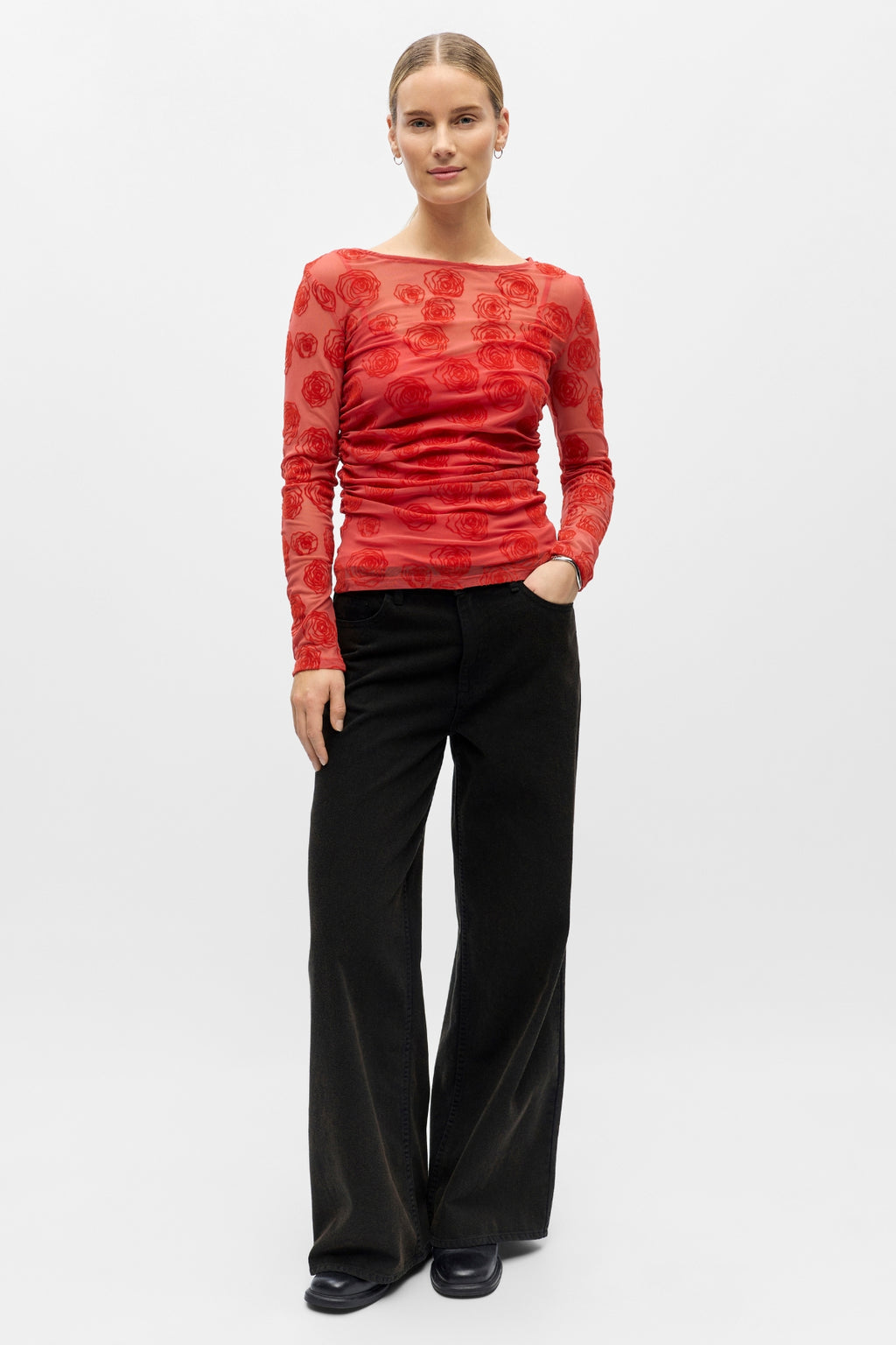 Elodie Top - Cranberry Poinsette-rozen