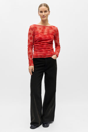 Elodie Top - Cranberry Poinsette-rozen