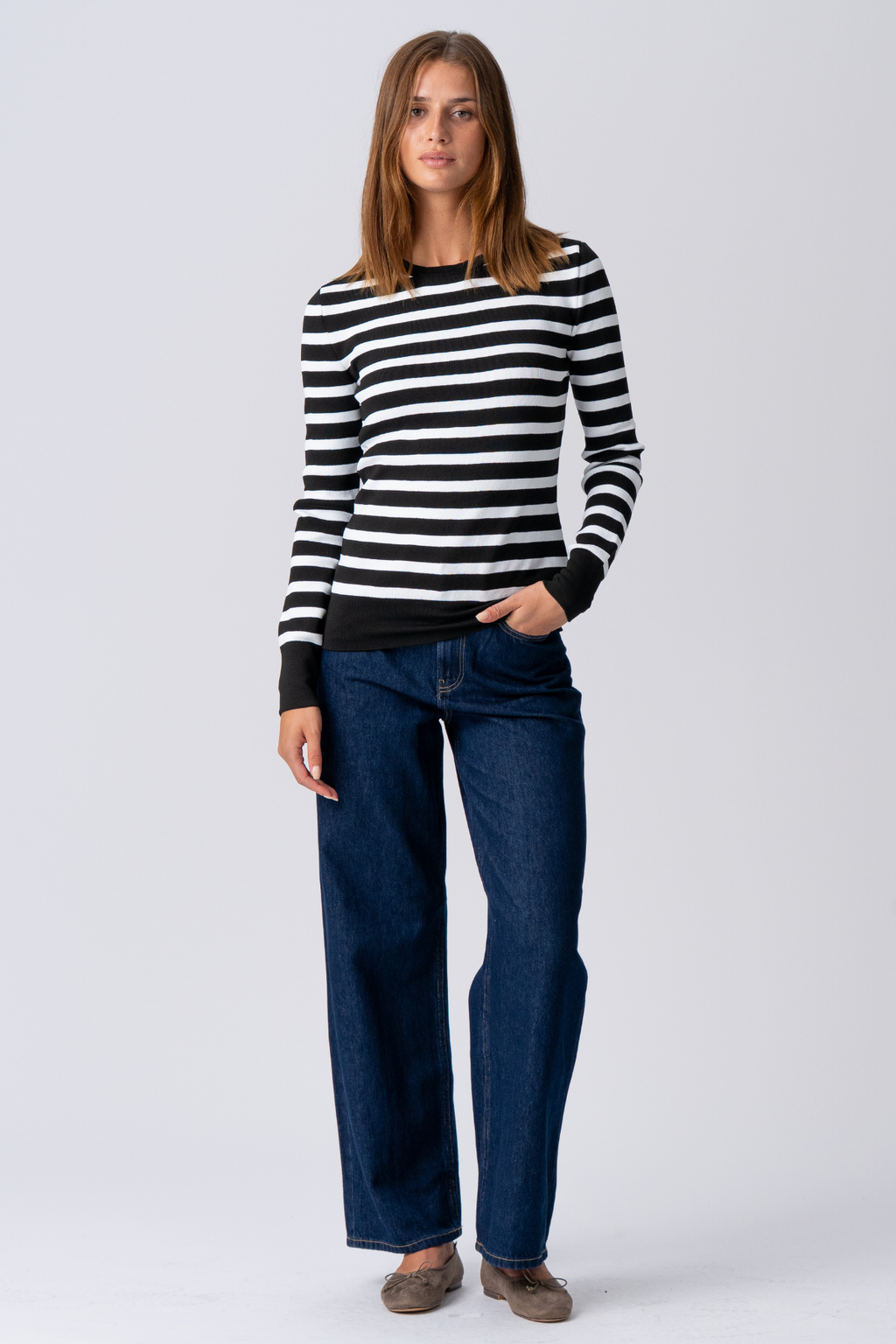 Maja gestreepte shirt - zwart