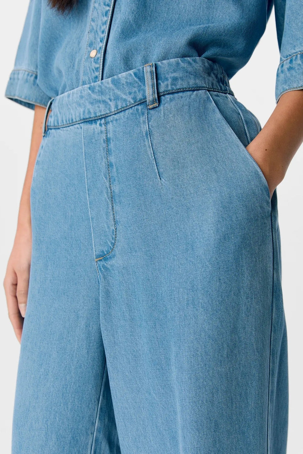 Frame lisa wijd Pants - Lichtblauwe denim