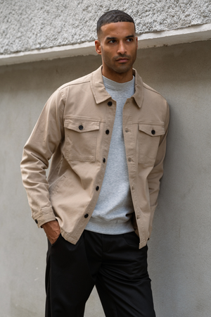 Twill Overshirt - Dark Sand