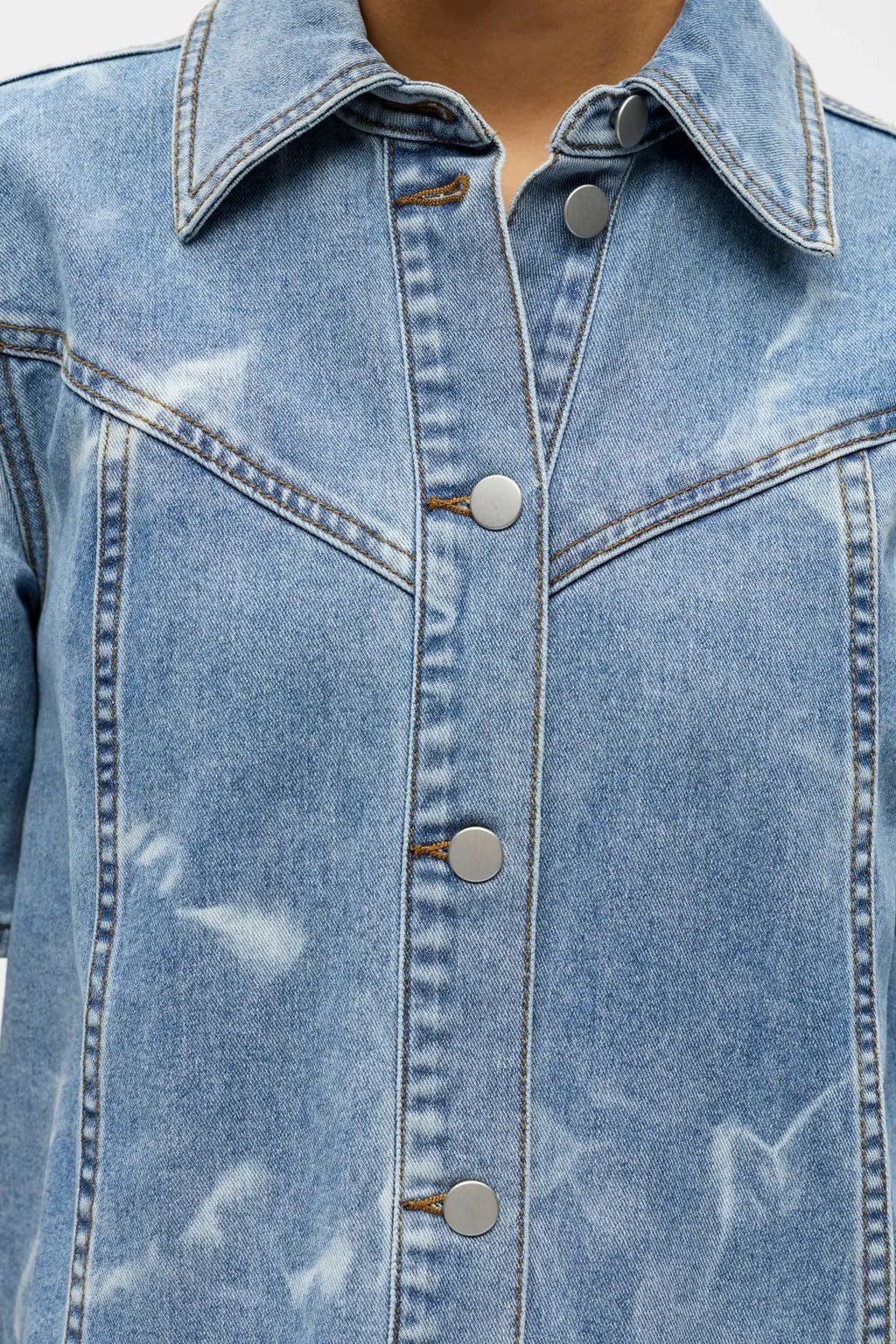 Claudia korte denimjurk - lichtblauw denim