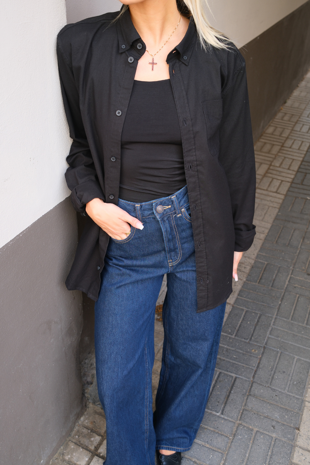 Vriendje oxford shirt - zwart