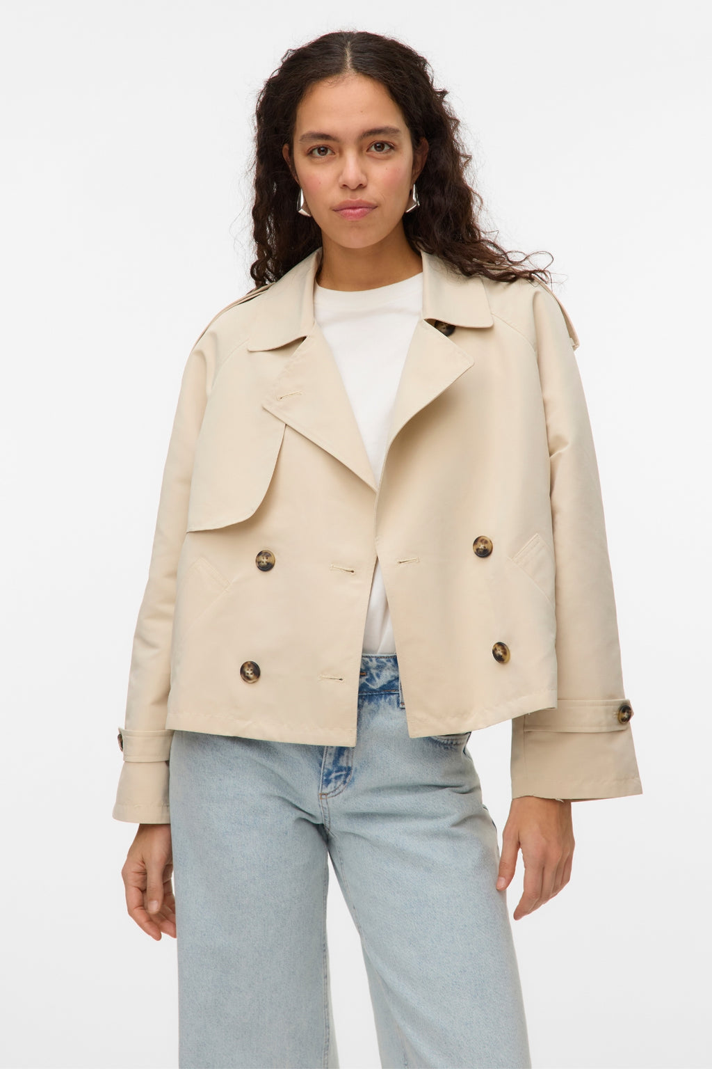 Chloe korte trenchcoat - havermout