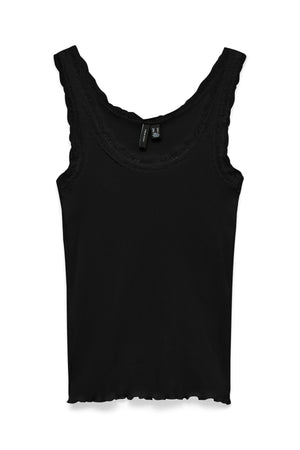 Nana kanten tanktop - zwart