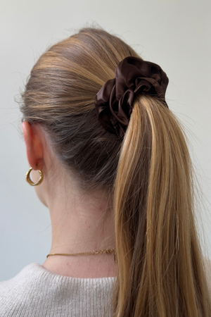 Satin Scrunchie - Dark Brown