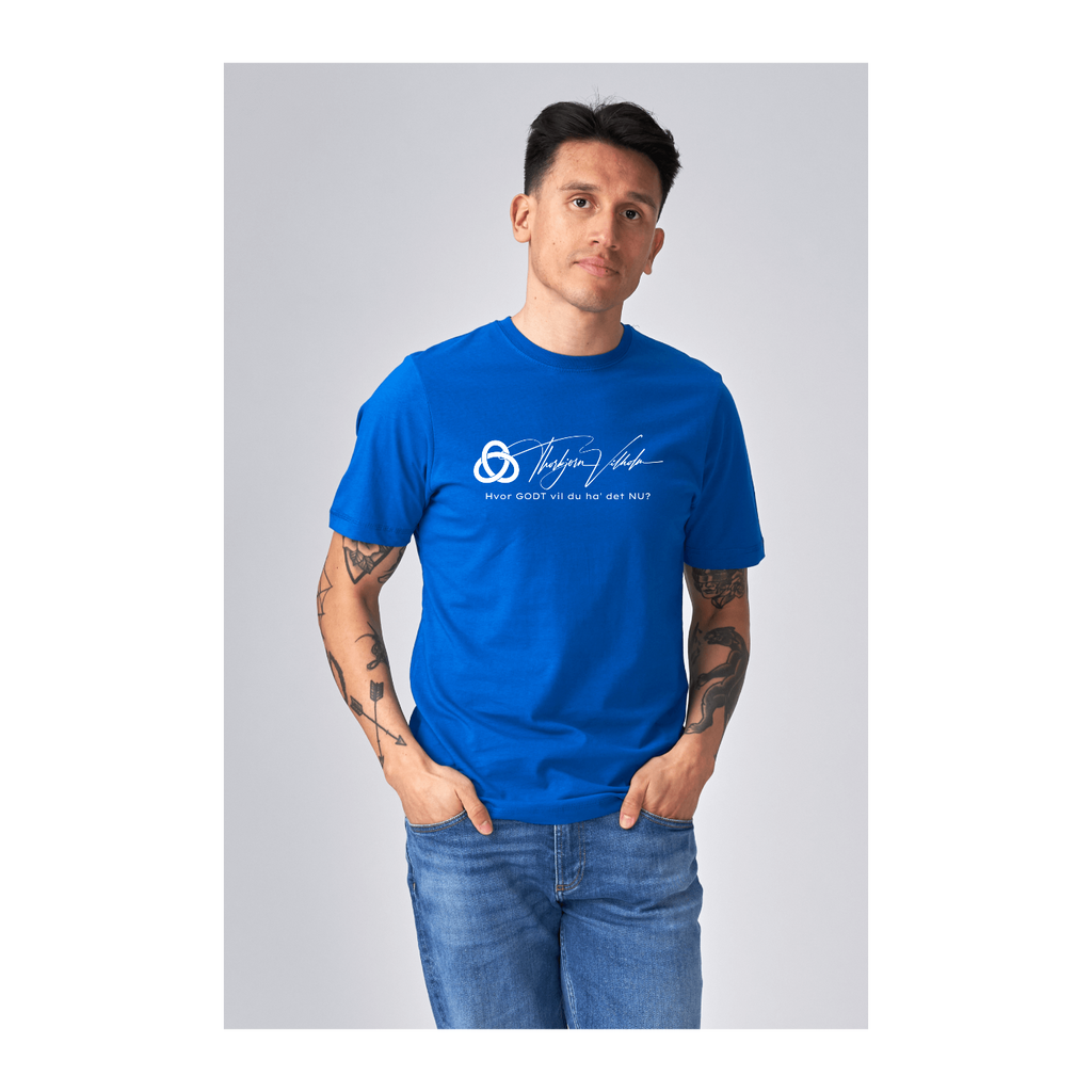 Biologisch Basic T -shirt - blauw