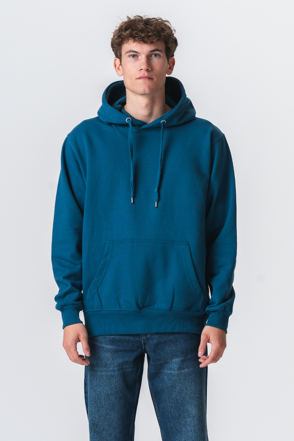 Basic Hoodie - benzine blauw
