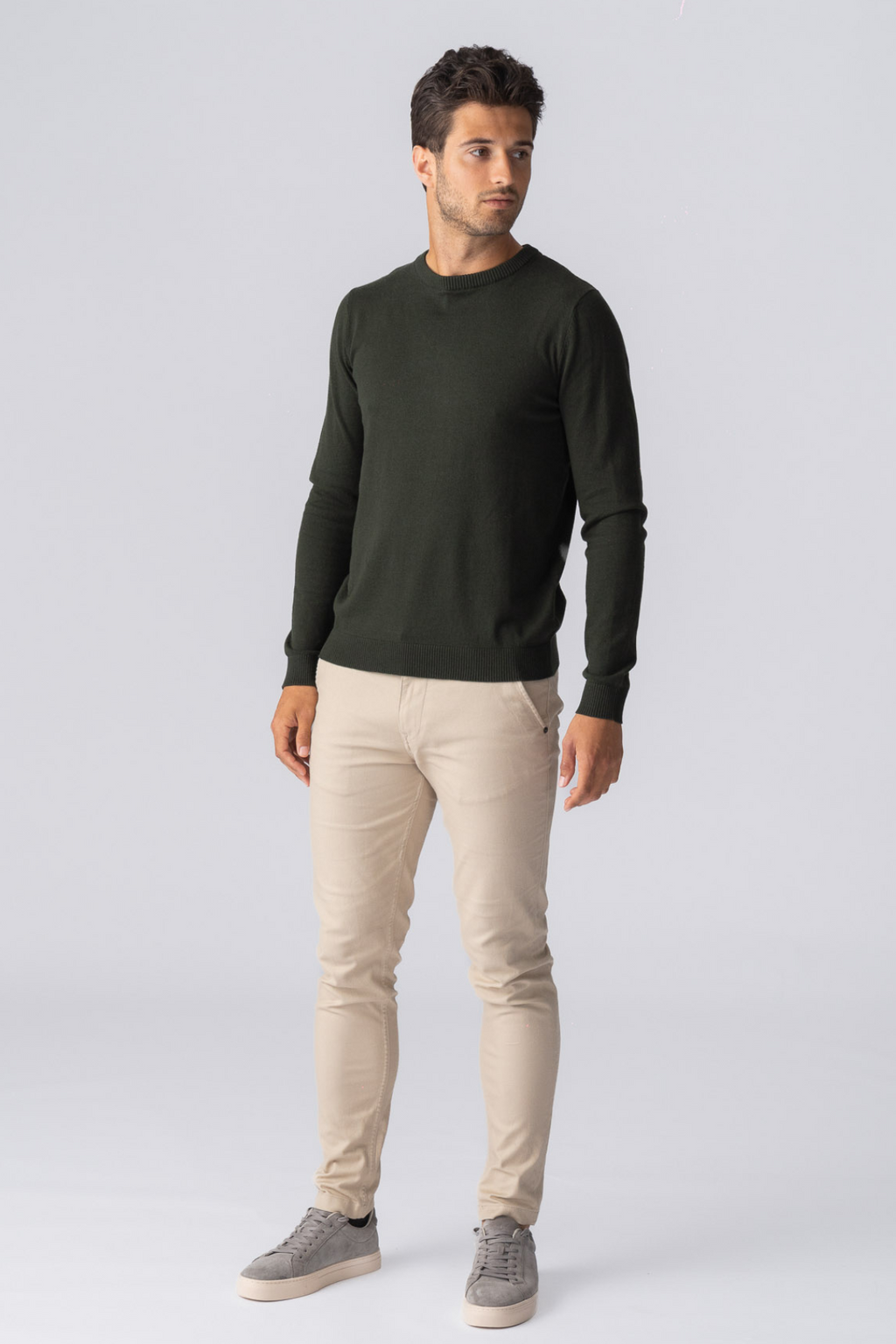 Pullover Ronde Hals - Army