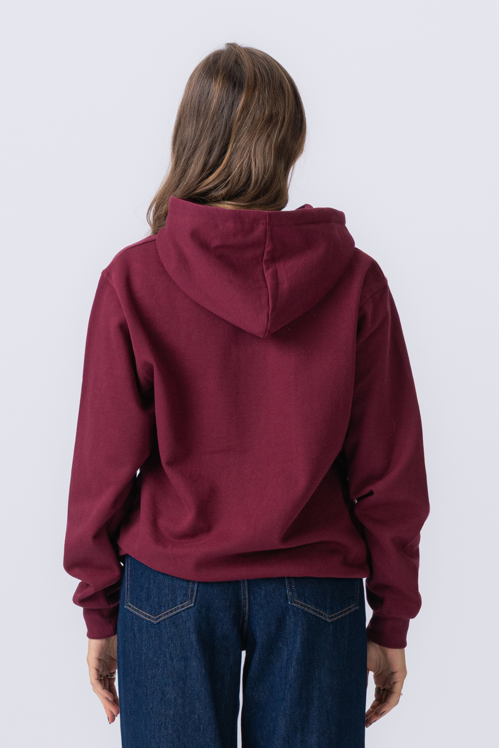 Basic Zip Hoodie - Bourgondië