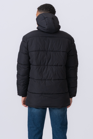 Lang puffer jack - Zwart