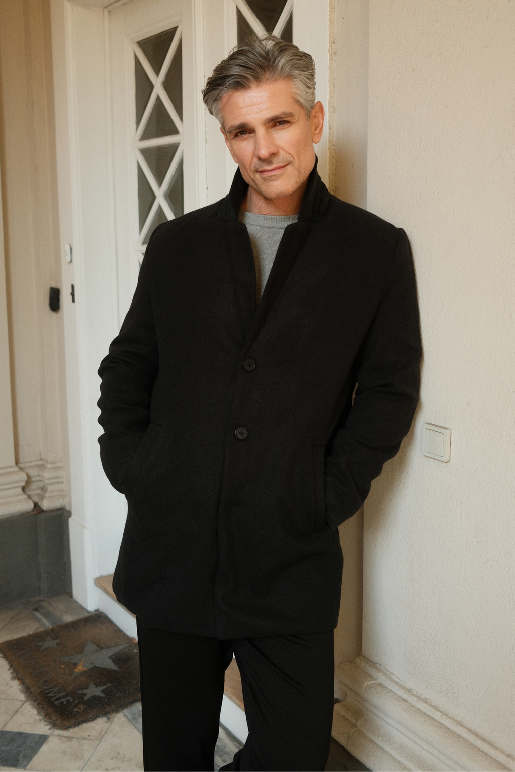 Klassieke jas - Zwart