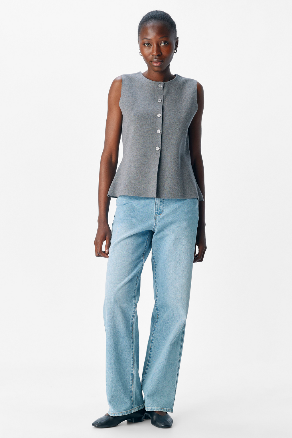 Reynard Knit Vest - Medium Gray Melange