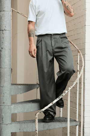 Geplooid wijd pak Pants - Lichtgrijs