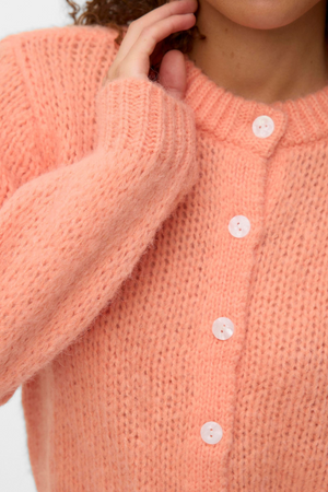 Wilo O -Neck Cardigan - Cantaloupe