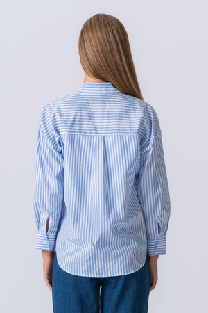 Layla gestreepte shirt - lichtblauw