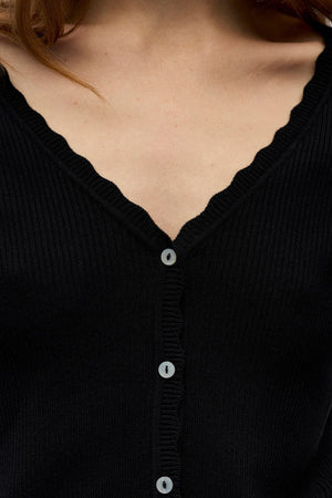 Kelly Re vest met V-hals - Zwart