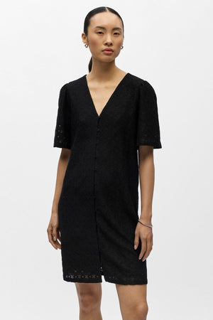 Laila V-Neck Dress - Black