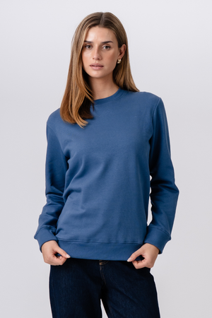 Sweatshirt met ronde hals - Blauw