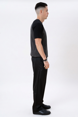 Basic Raglan T-shirt-Zwart-donker grijs
