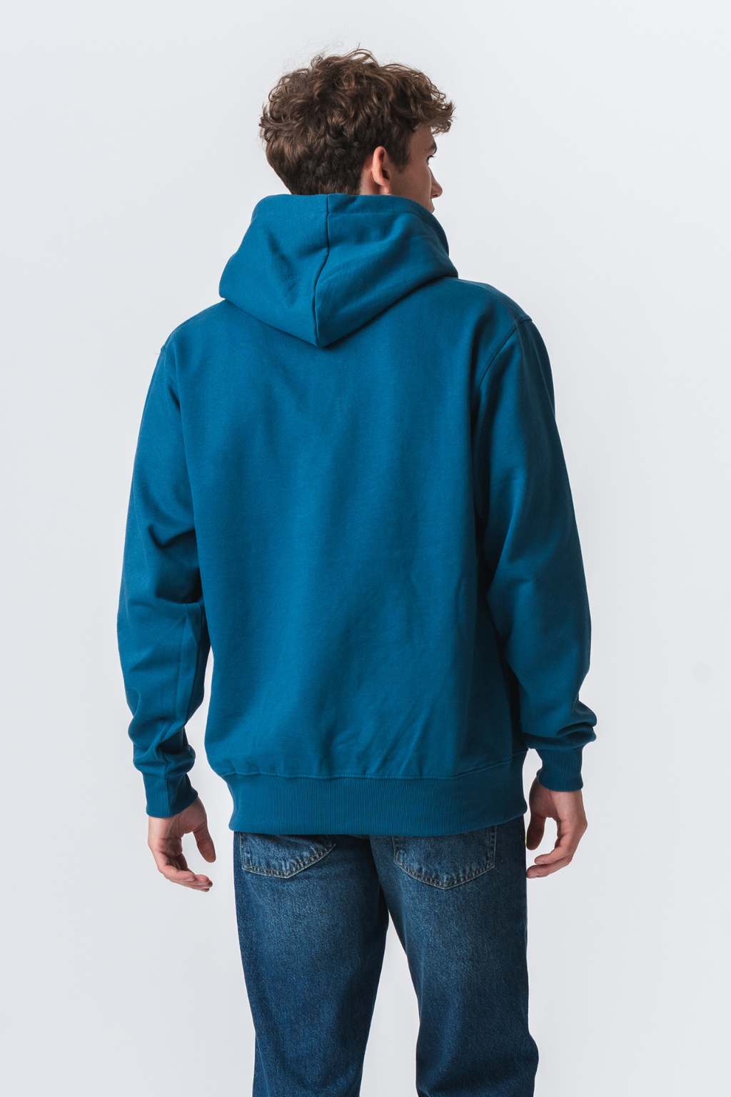 Basic Hoodie - benzine blauw