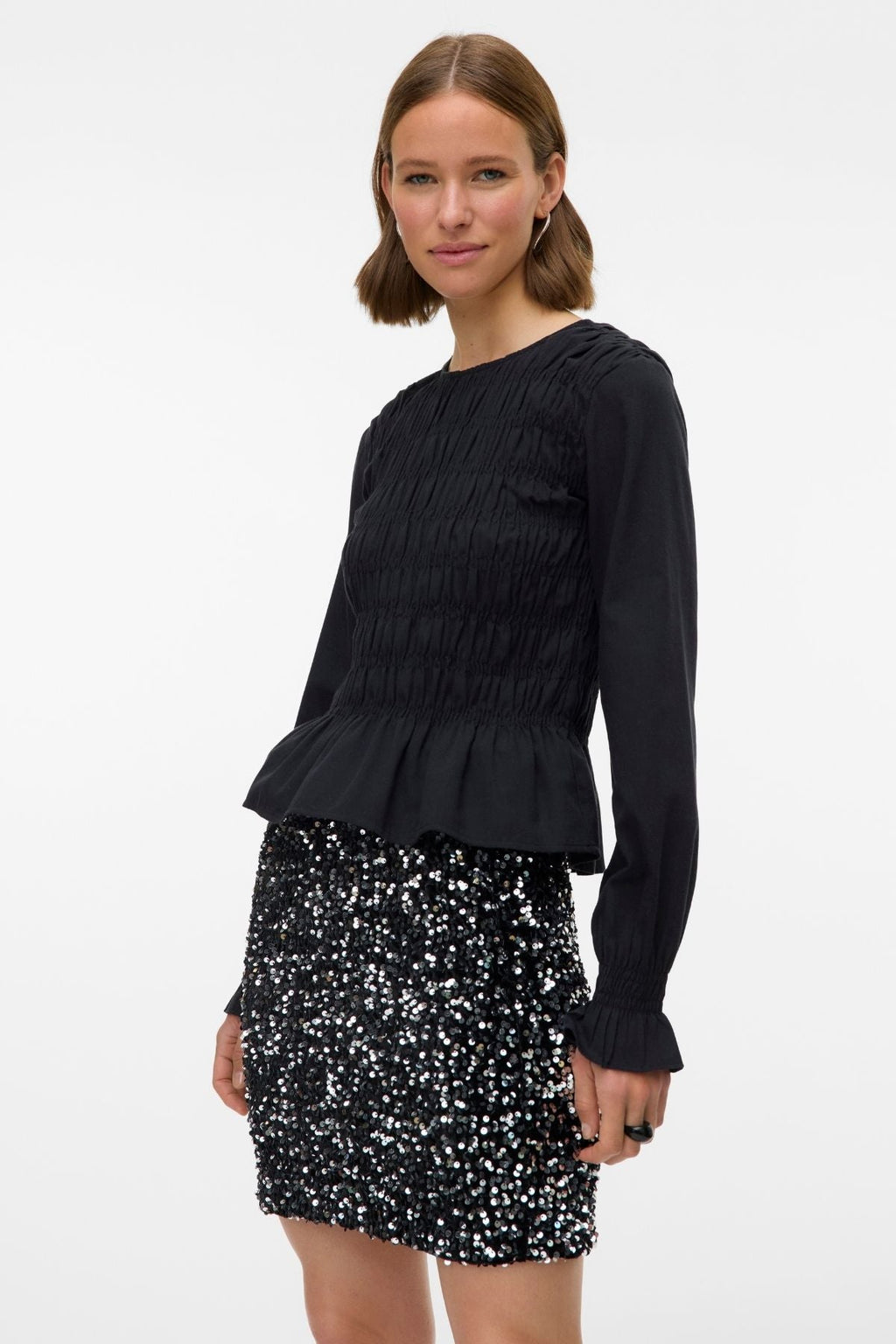 Bella korte rok - zwart zilver