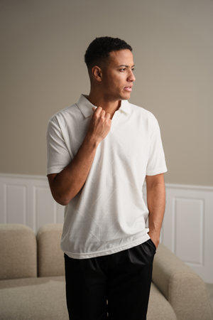 Atlas textured polo - wit
